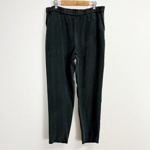 Vetta Pants Womens XS Navy Blue Tencel Pull On Trousers Mid Rise Pockets Elastic